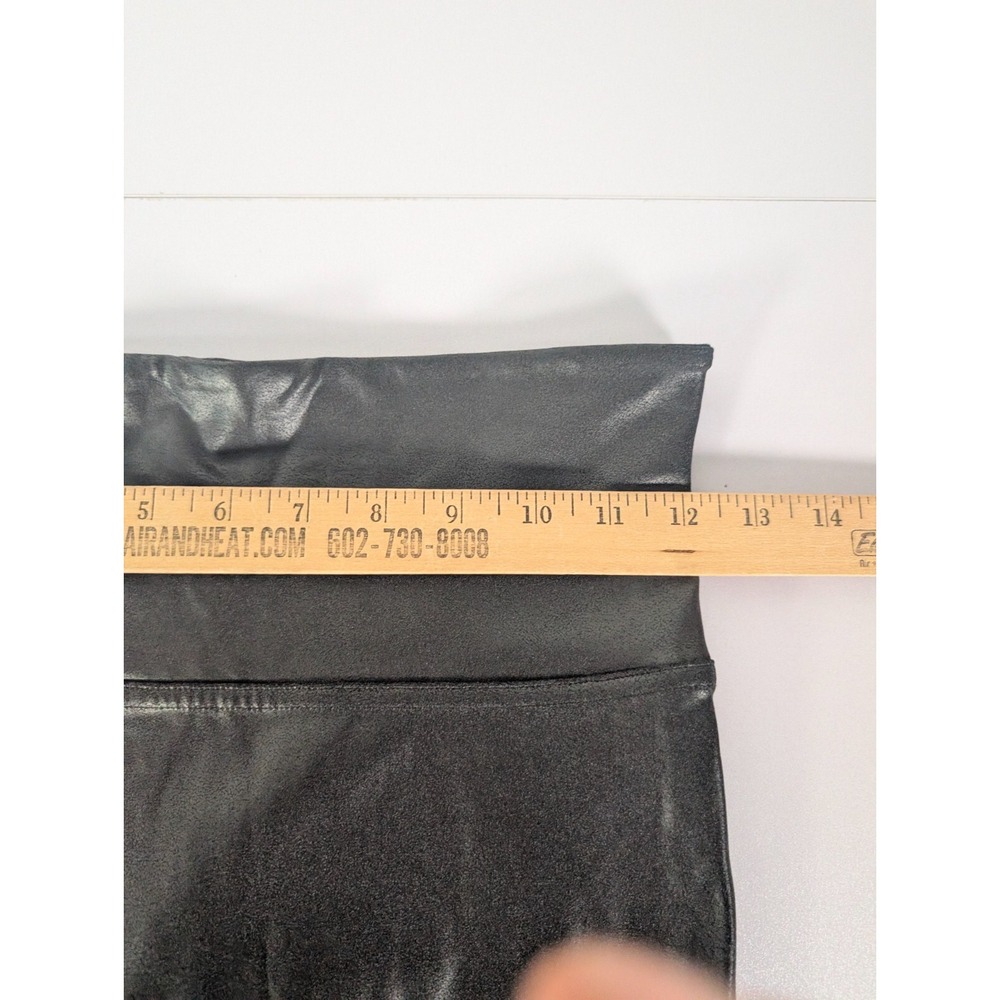 Spanx Leggings Women's Medium Black Faux Leather Stretch‎ Pants Athleisure 2437 - Picture 7 of 10